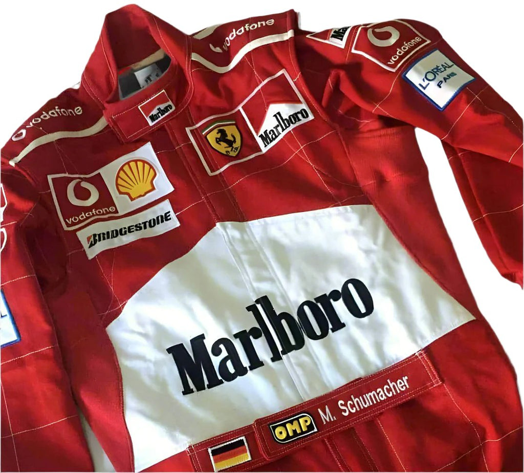 2004 Michael Schumacher Ferrari F1 Embroidered Racing Suit - Speedxcrafts