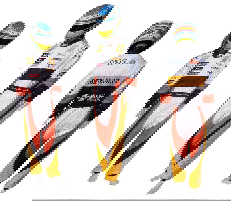 2008 Fernando Alonso Renault F1 Embroidered Racing Suit - Speedxcrafts