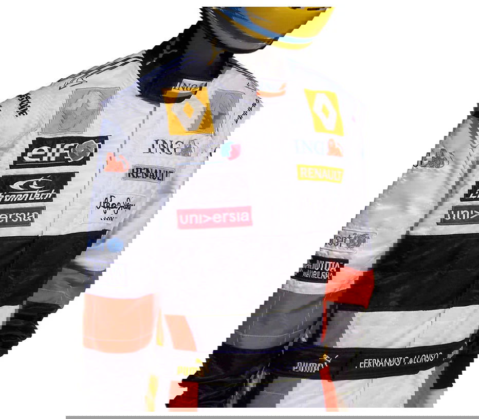 2008 Fernando Alonso Renault F1 Embroidered Racing Suit - Speedxcrafts