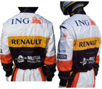 2008 Fernando Alonso Renault F1 Embroidered Racing Suit - Speedxcrafts