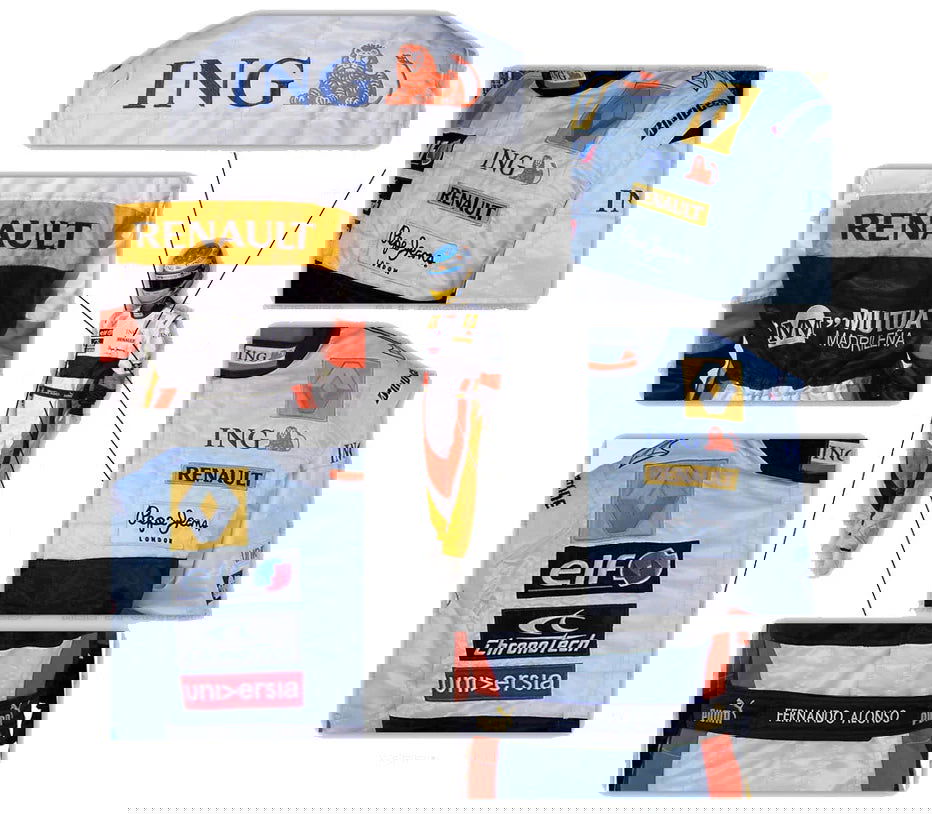 2008 Fernando Alonso Renault F1 Embroidered Racing Suit - Speedxcrafts