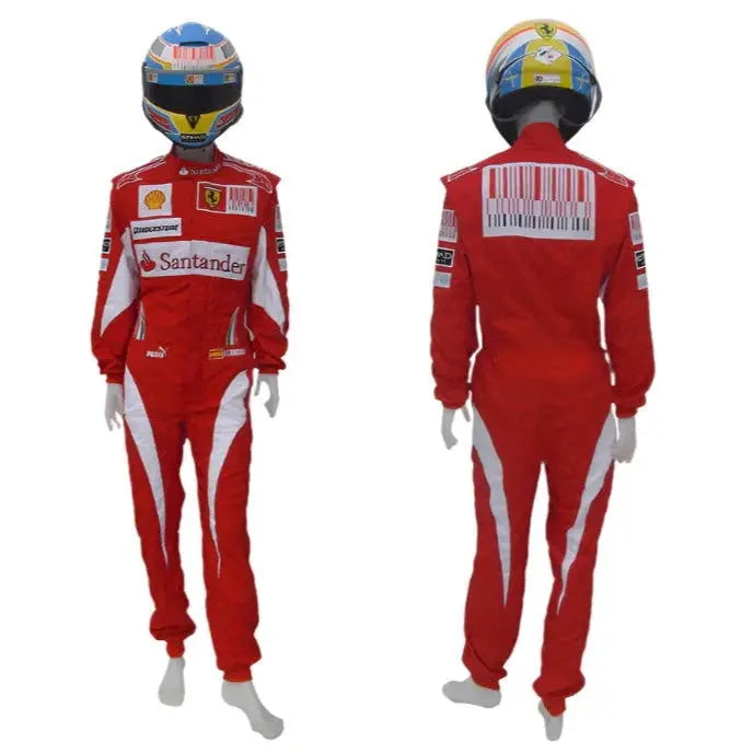 2010 Fernando Alonso Ferrari F1 Embroidered Racing Suit - Speedxcrafts