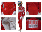 2010 Fernando Alonso Ferrari F1 Embroidered Racing Suit - Speedxcrafts