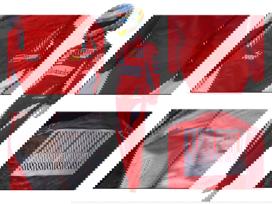 2010 Fernando Alonso Ferrari F1 Embroidered Racing Suit - Speedxcrafts