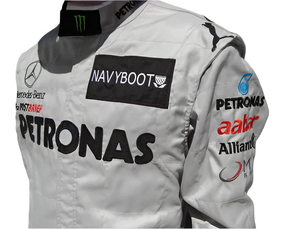 2012 Michael Schumacher Mercedes Benz F1 Embroidered Race Suit - Speedxcrafts