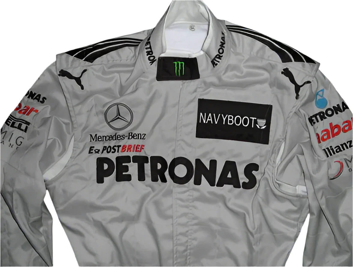 2012 Michael Schumacher Mercedes Benz F1 Embroidered Race Suit - Speedxcrafts