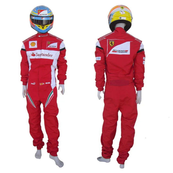 2013 Fernando Alonso Ferrari F1 Embroidered Racing Suit - Speedxcrafts