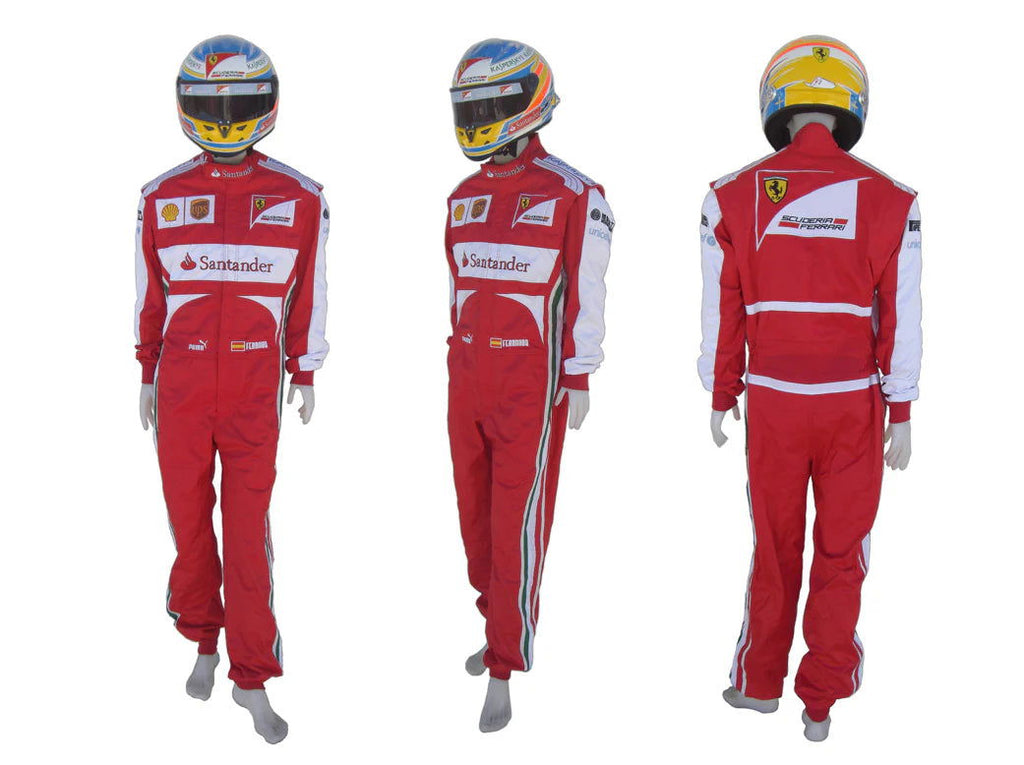 2013 Fernando Alonso Ferrari F1 Embroidered Racing Suit - Speedxcrafts
