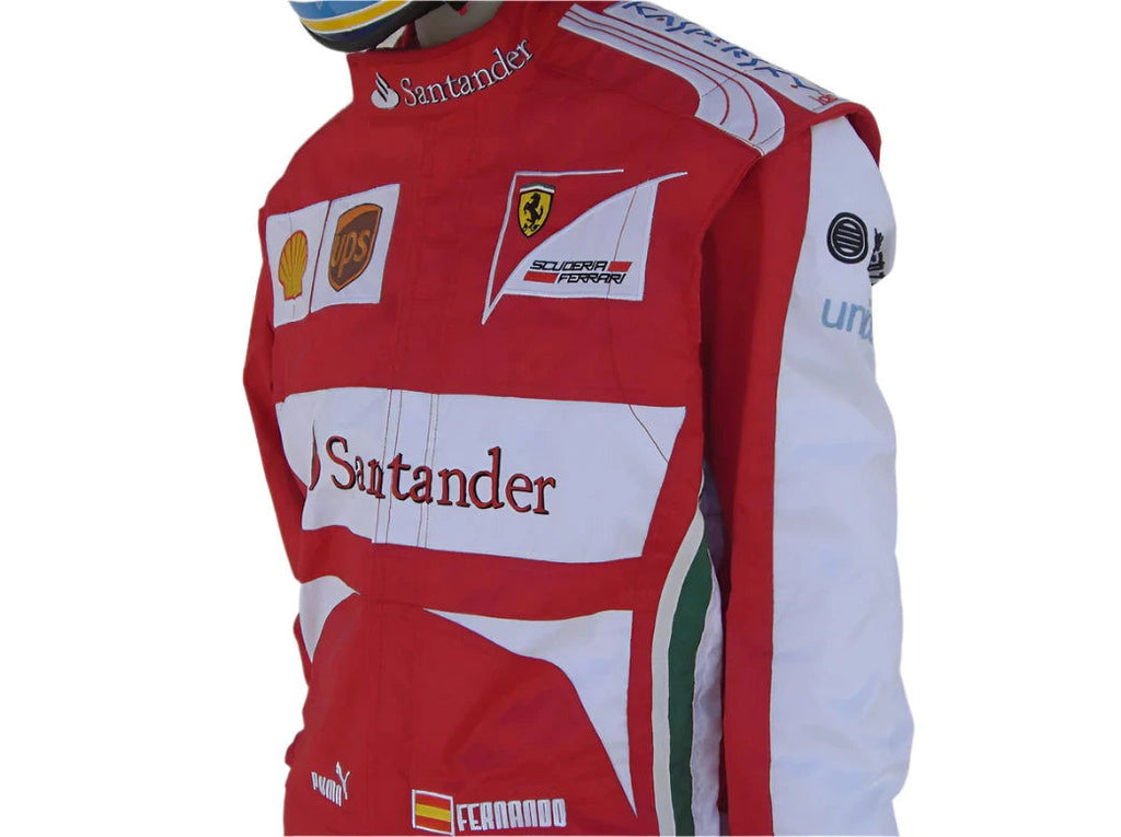 2013 Fernando Alonso Ferrari F1 Embroidered Racing Suit - Speedxcrafts