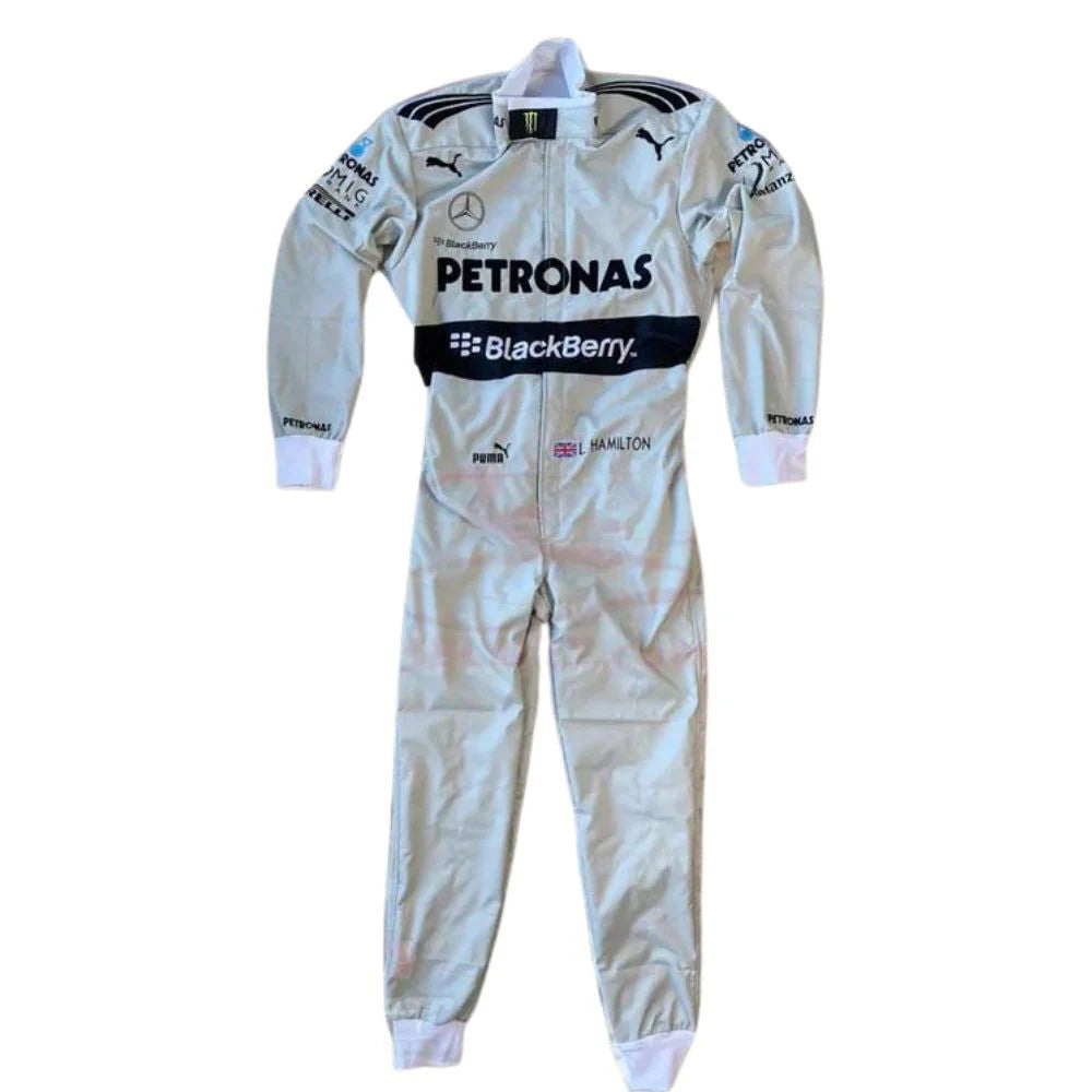 2013 Lewis Hamilton Mercedes Benz F1 Embroidered Race Suit - Speedxcrafts