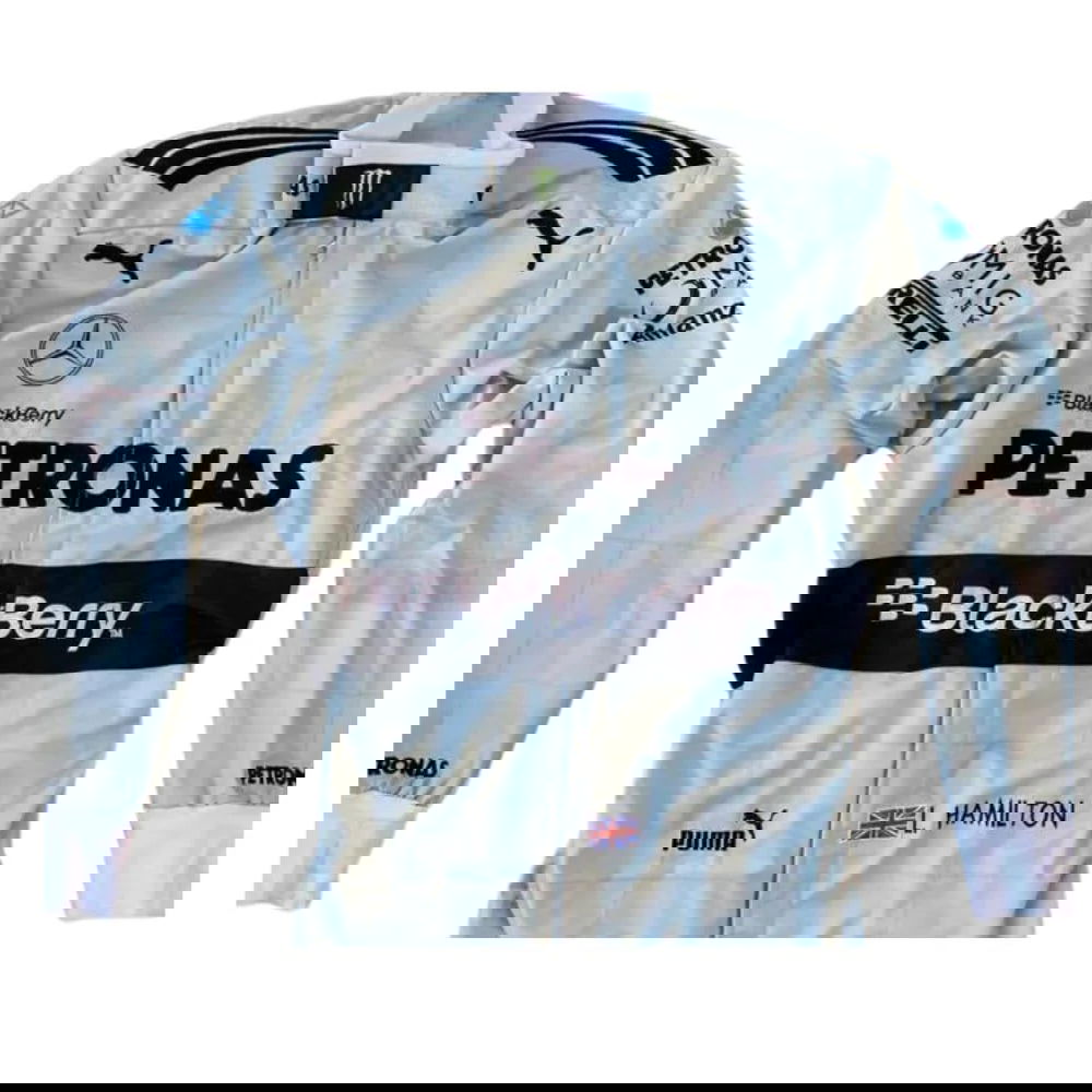 2013 Lewis Hamilton Mercedes Benz F1 Embroidered Race Suit - Speedxcrafts