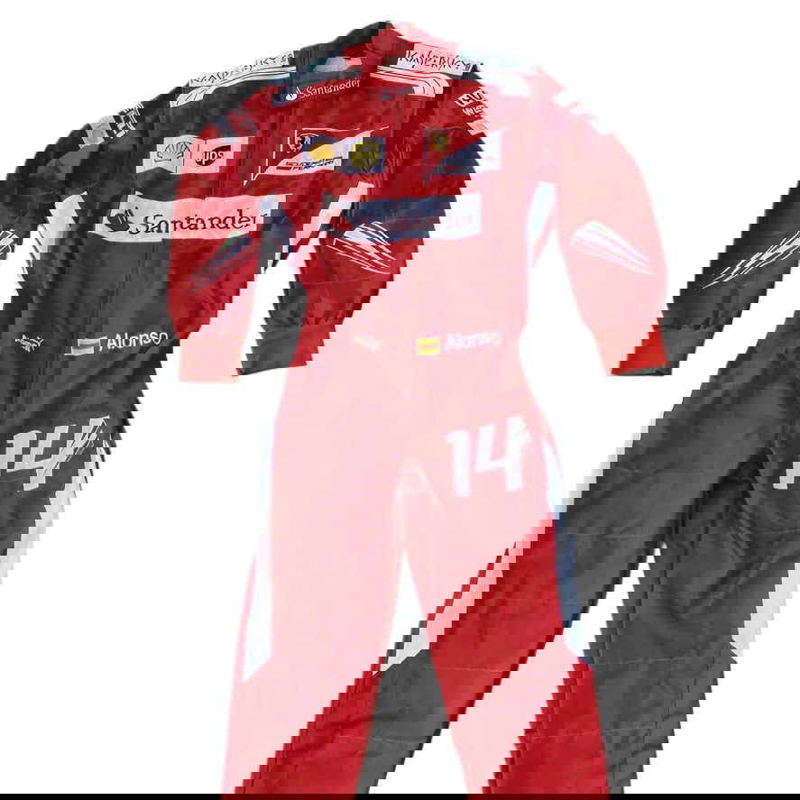 2014 Fernando Alonso Ferrari F1 Embroidered Racing Suit - Speedxcrafts
