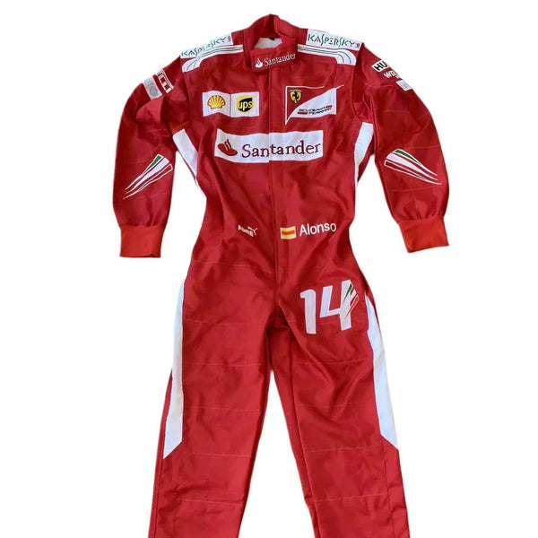 2014 Fernando Alonso Ferrari F1 Embroidered Racing Suit - Speedxcrafts