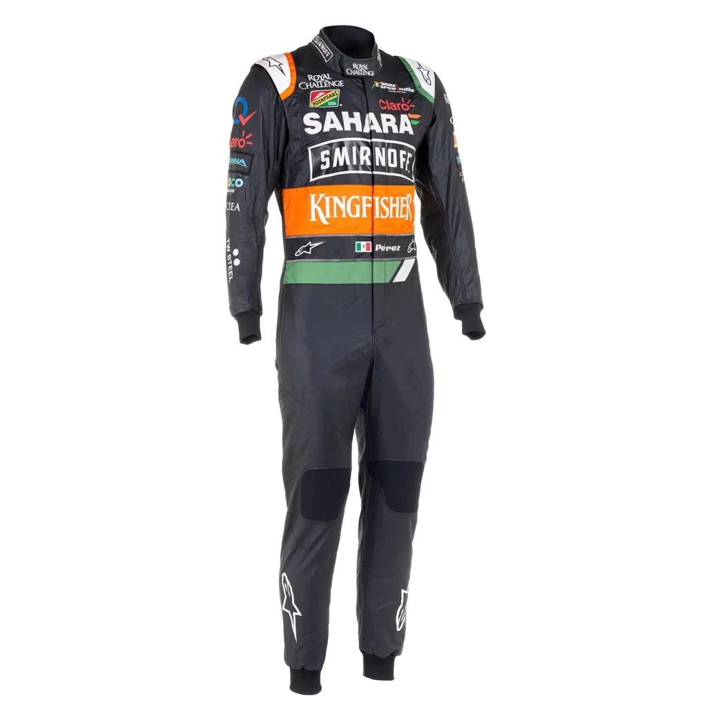 2014 Sergio Pérez Sahara Force F1 Racing Suit - Speedxcrafts