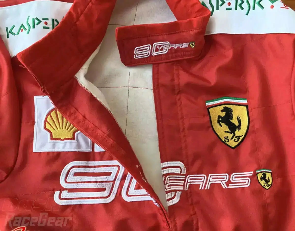 2019 Charles Leclerc Scuderia Ferrari 90 Years Embroided Racing Suit - Speedxcrafts