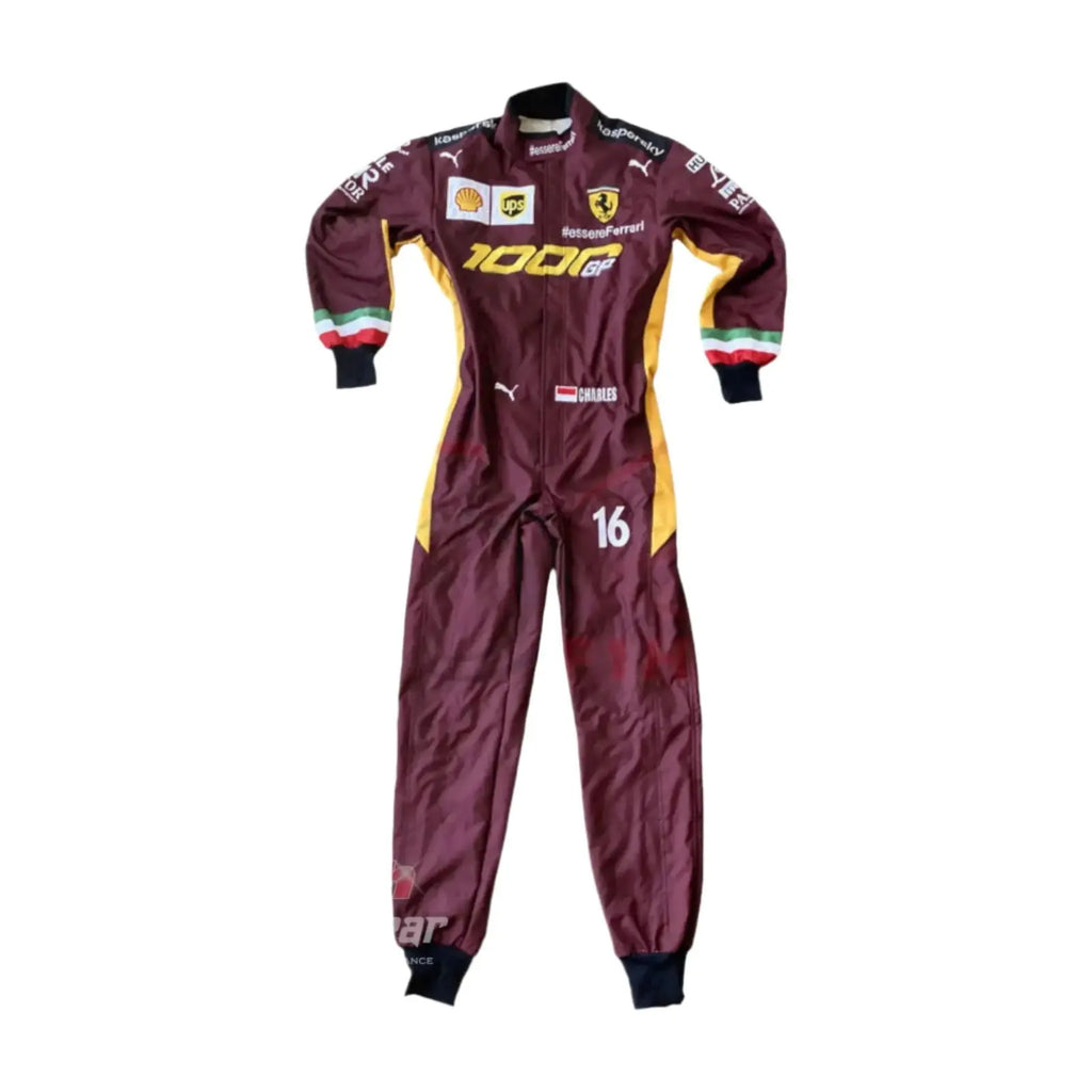 2020 Charles Leclerc Ferrari 1000 GP F1 Embroidered Racing Suit - Speedxcrafts
