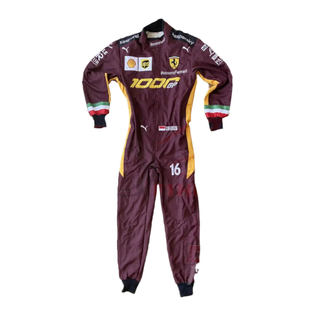 2020 Charles Leclerc Ferrari 1000 GP F1 Embroidered Racing suit - Speedxcrafts