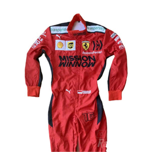 2020 Charles Leclerc Ferrari Mission Winnow F1 Embroidered Racing Suit - Speedxcrafts