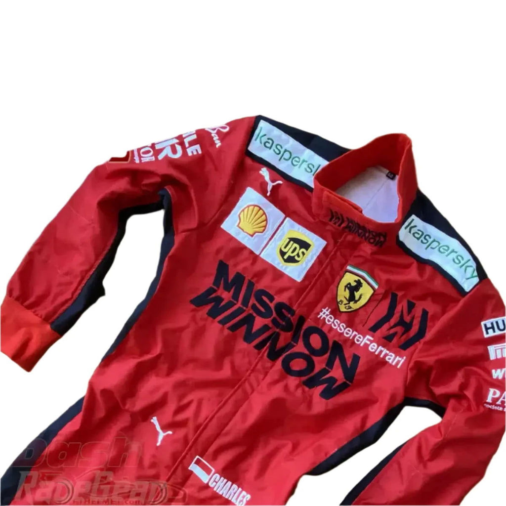 2020 Charles Leclerc Ferrari Mission Winnow F1 Embroidered Racing Suit - Speedxcrafts