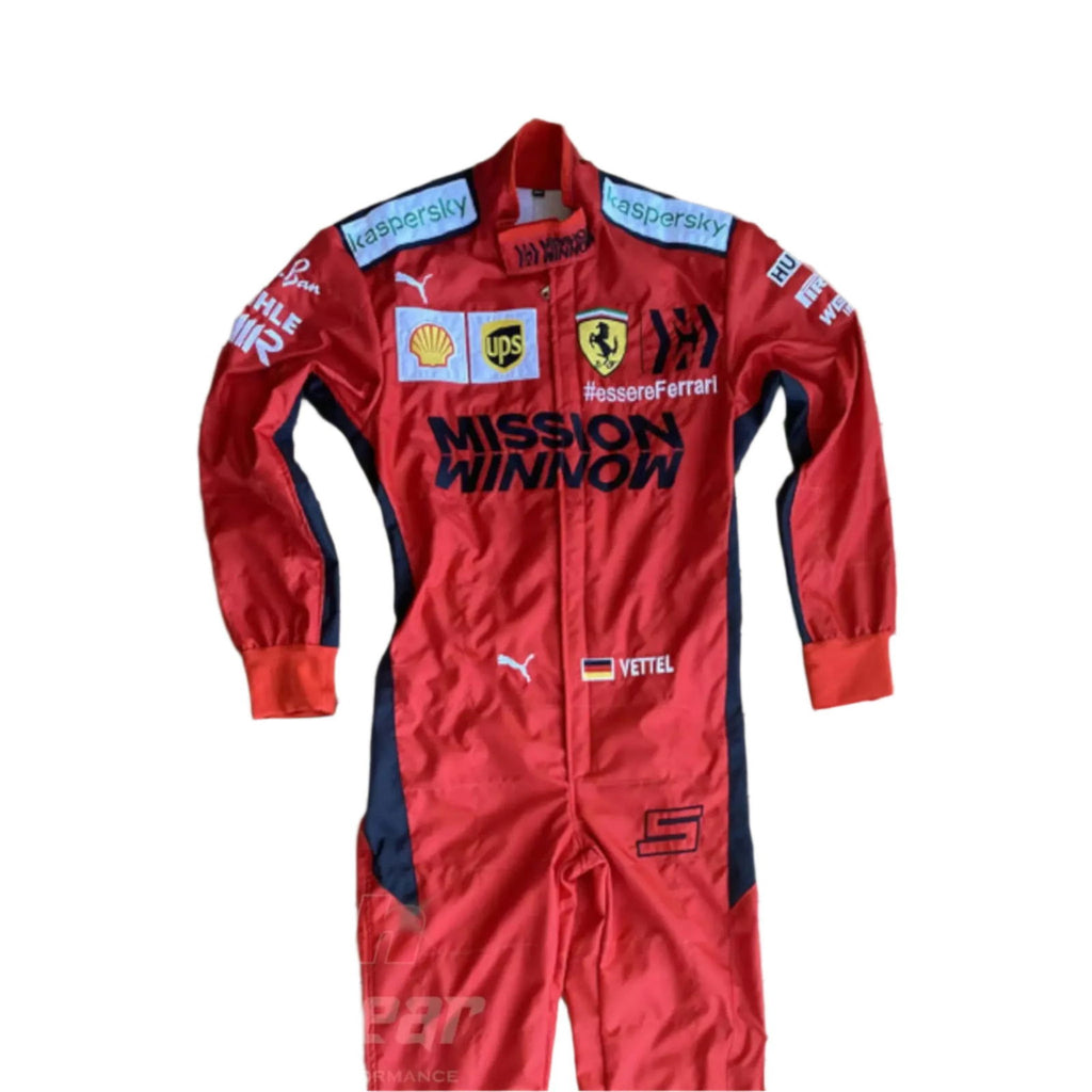 2020 Sebastian Vettel Ferrari Mission Winnow F1 Embroidered Racing suit - Speedxcrafts