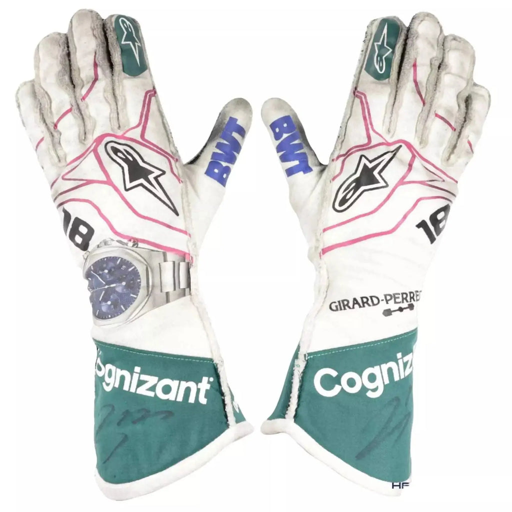 2021 Lance Stroll Aston Martin F1 Racing Gloves - Speedxcrafts