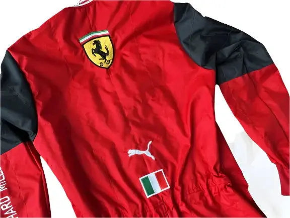 2022 Charles Leclerc Ferrari Embroidered F1 Racing Suit - Speedxcrafts