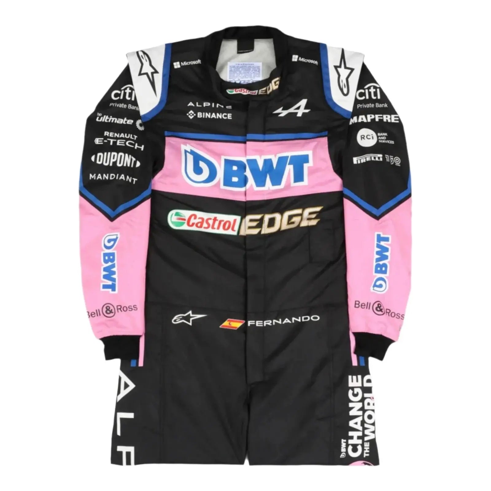 2022 Fernando Alonso BWT Alpine F1 Team Replica Race Suit - Speedxcrafts