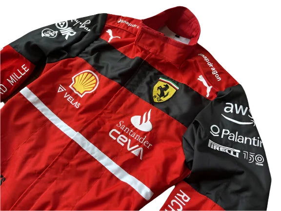 2022 Charles Leclerc Ferrari Embroidered F1 Racing Suit - Speedxcrafts