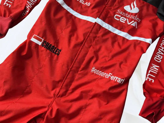 2022 Charles Leclerc Ferrari Embroidered F1 Racing Suit - Speedxcrafts
