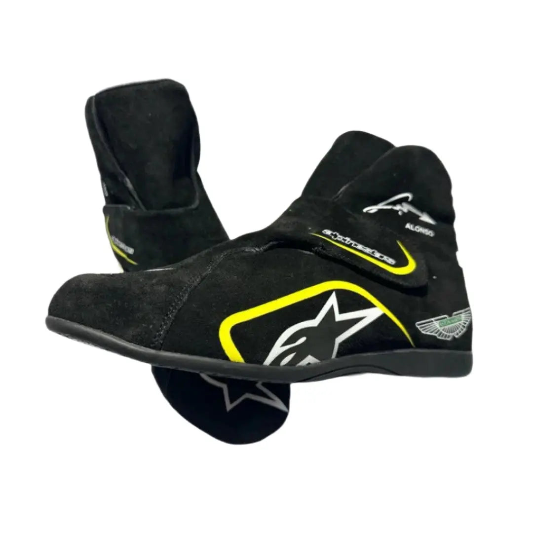 2023 Fernando Alonso Aston Martin F1 Race Boots for Superior Performance - Speedxcrafts
