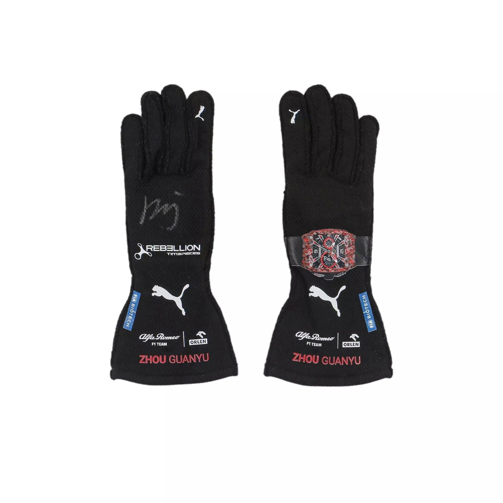 2023 Zhou Guanyu Replica Alfa Romeo F1 Race Gloves - Speedxcrafts