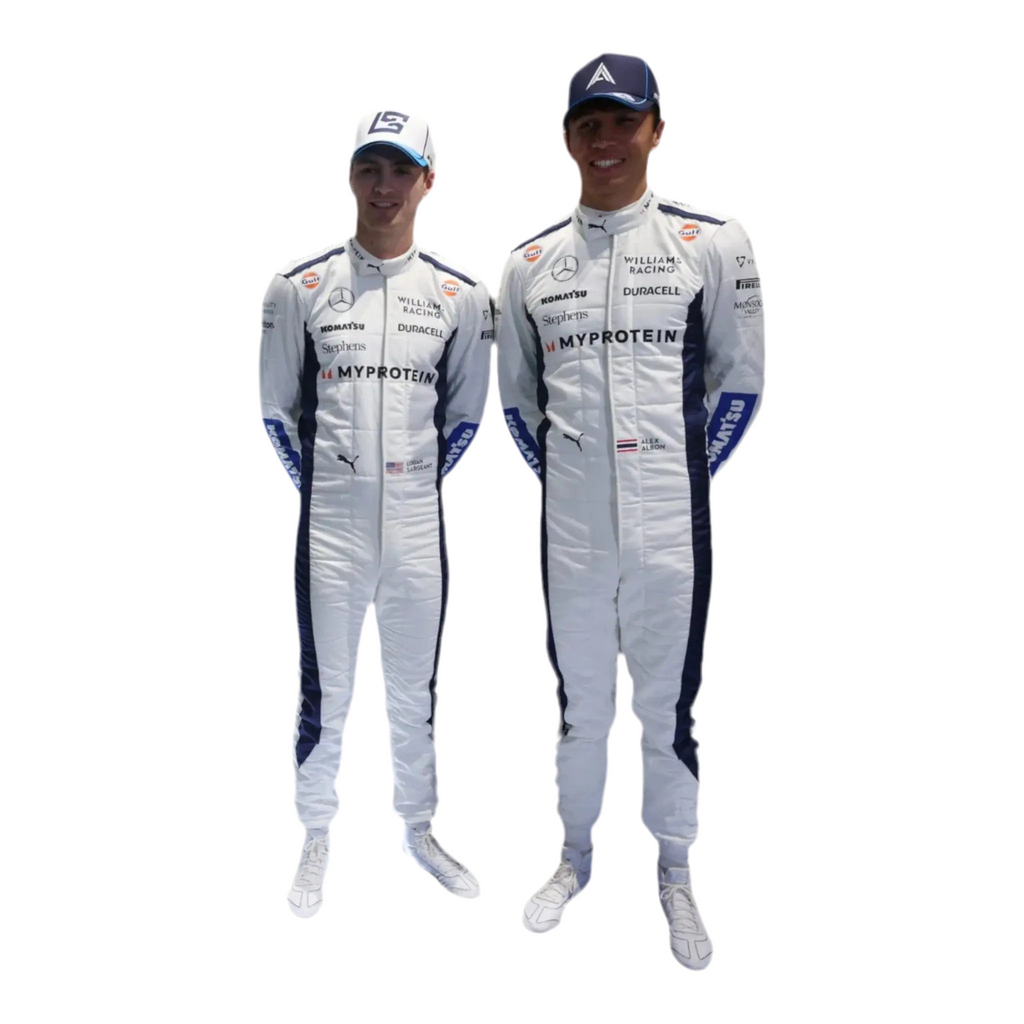 2024 Alex Albon Logan Sargeant Williams F1 Team Race Suit - Speedxcrafts