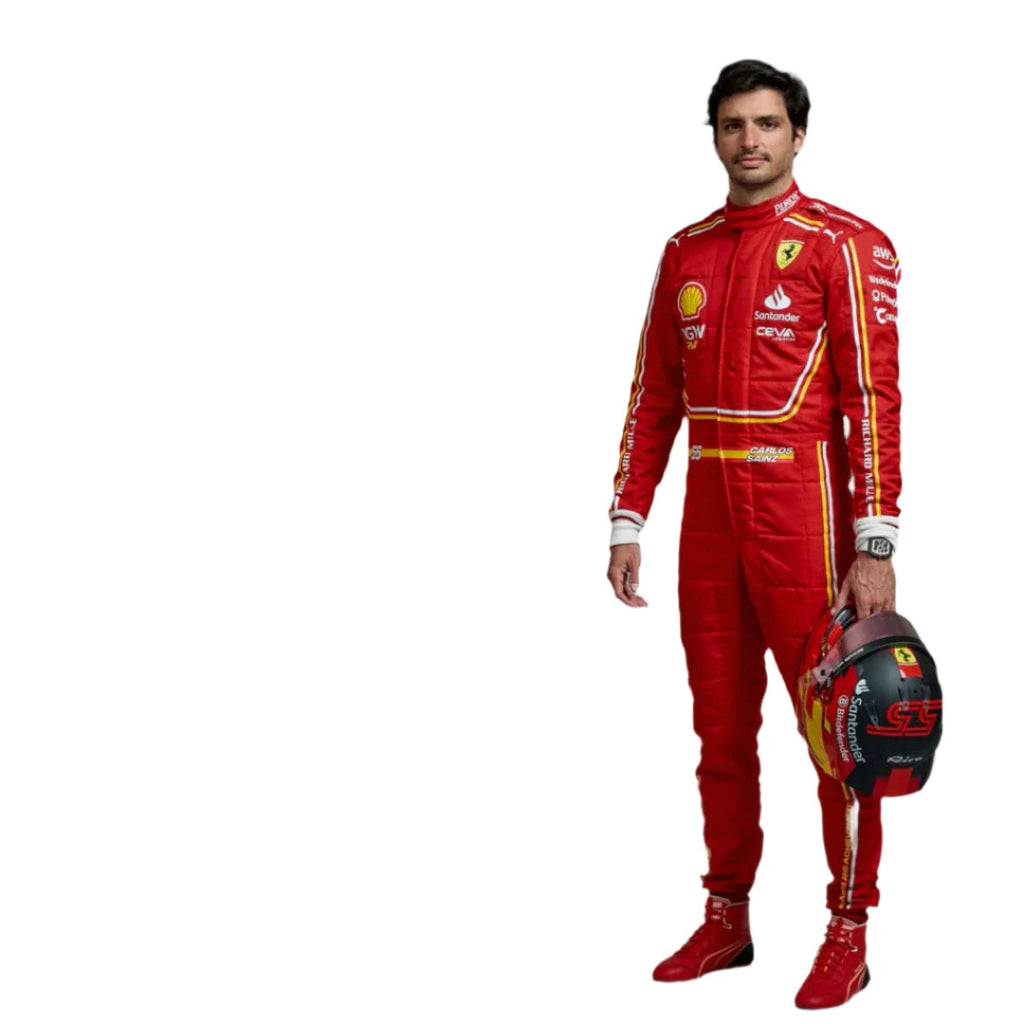 2024 Carlos Sainz Jr. Replica Race Suit | Scuderia Ferrari F1 Team - Speedxcrafts