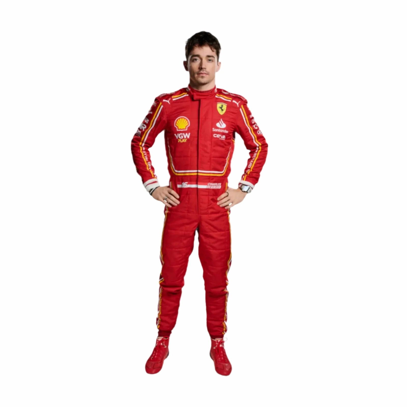 2024 Charles Leclerc Replica Race Suit | Scuderia Ferrari Team Gear - Speedxcrafts