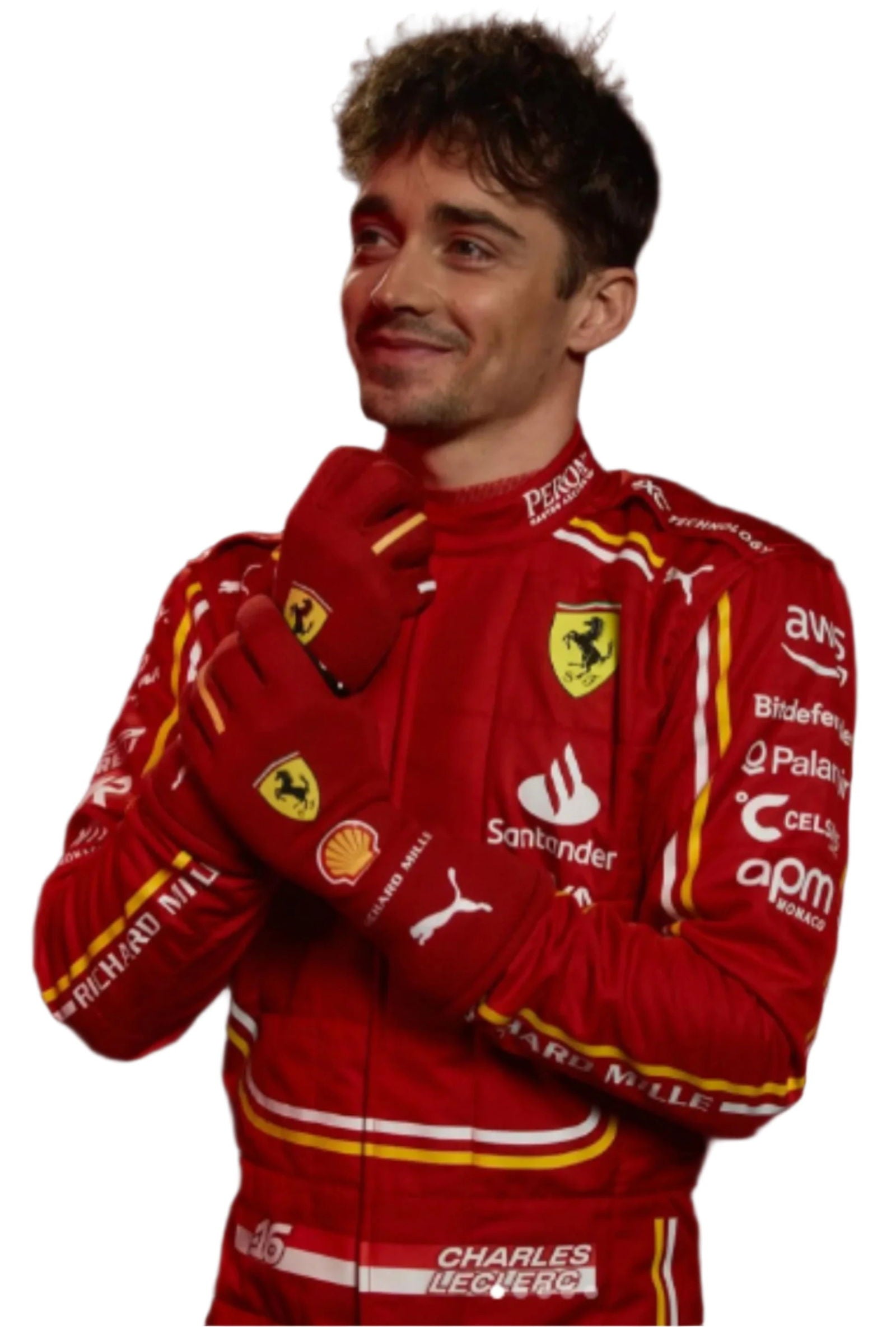 2024 Charles Leclerc Replica Race Suit | Scuderia Ferrari Team Gear - Speedxcrafts