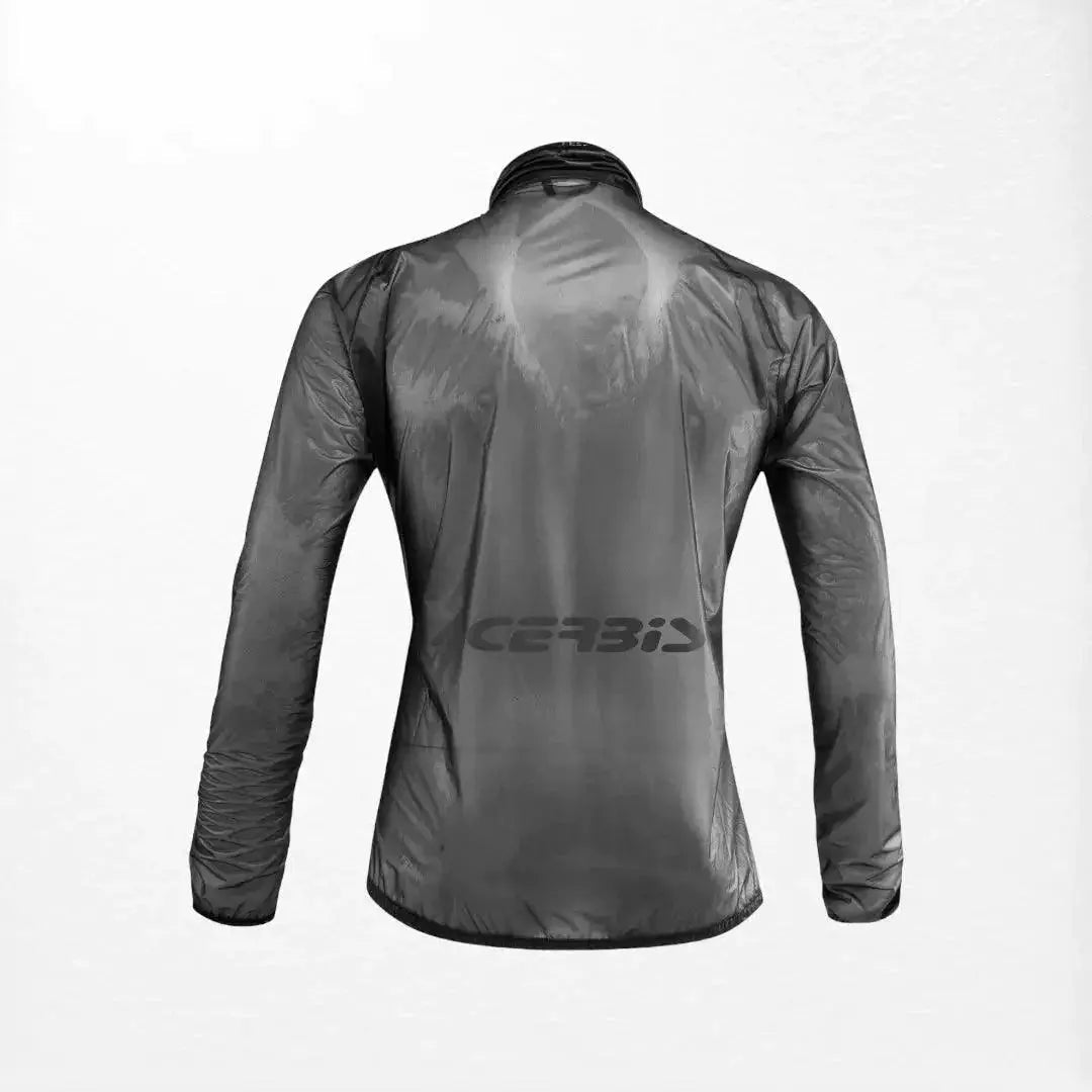 Acerbis Rain Dek Pack Jacket - Black Lightweight Waterproof Gear - Speedxcrafts