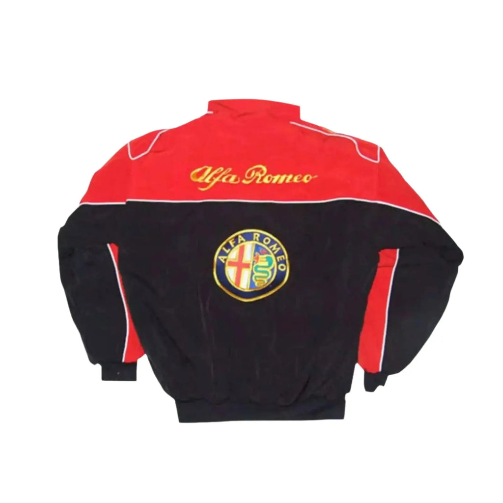Alfa Romeo Vintage F1 Embroidered Racing Jacket - Speedxcrafts