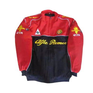 Alfa Romeo Vintage F1 Embroidered Racing Jacket - Speedxcrafts