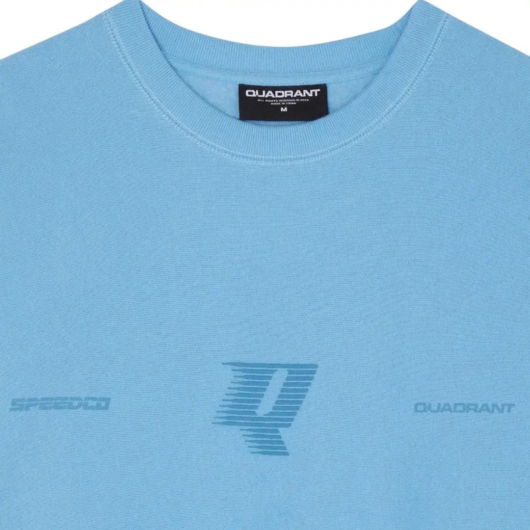 Aquatic Blue Speedco Crew Neck - Comfortable Casual Wear - Speedxcrafts