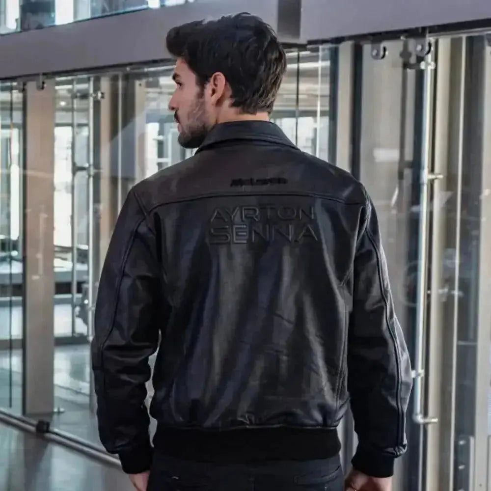 Ayrton Senna McLaren Leather Jacket Three Times World Champion - Speedxcrafts