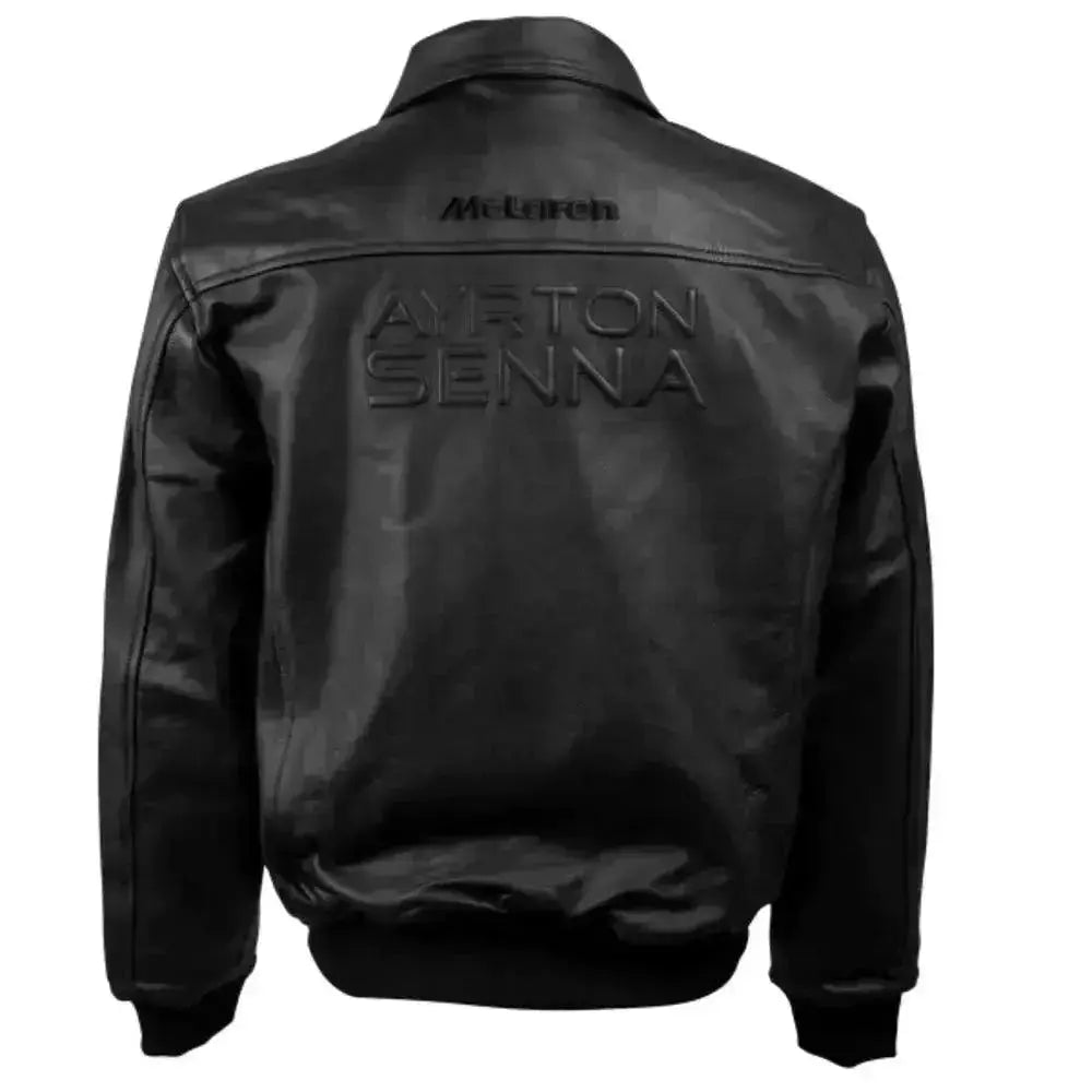 Ayrton Senna McLaren Leather Jacket Three Times World Champion - Speedxcrafts