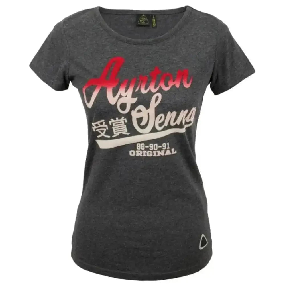 Ayrton Senna Ladies T-Shirt Vintage Grey - Speedxcrafts