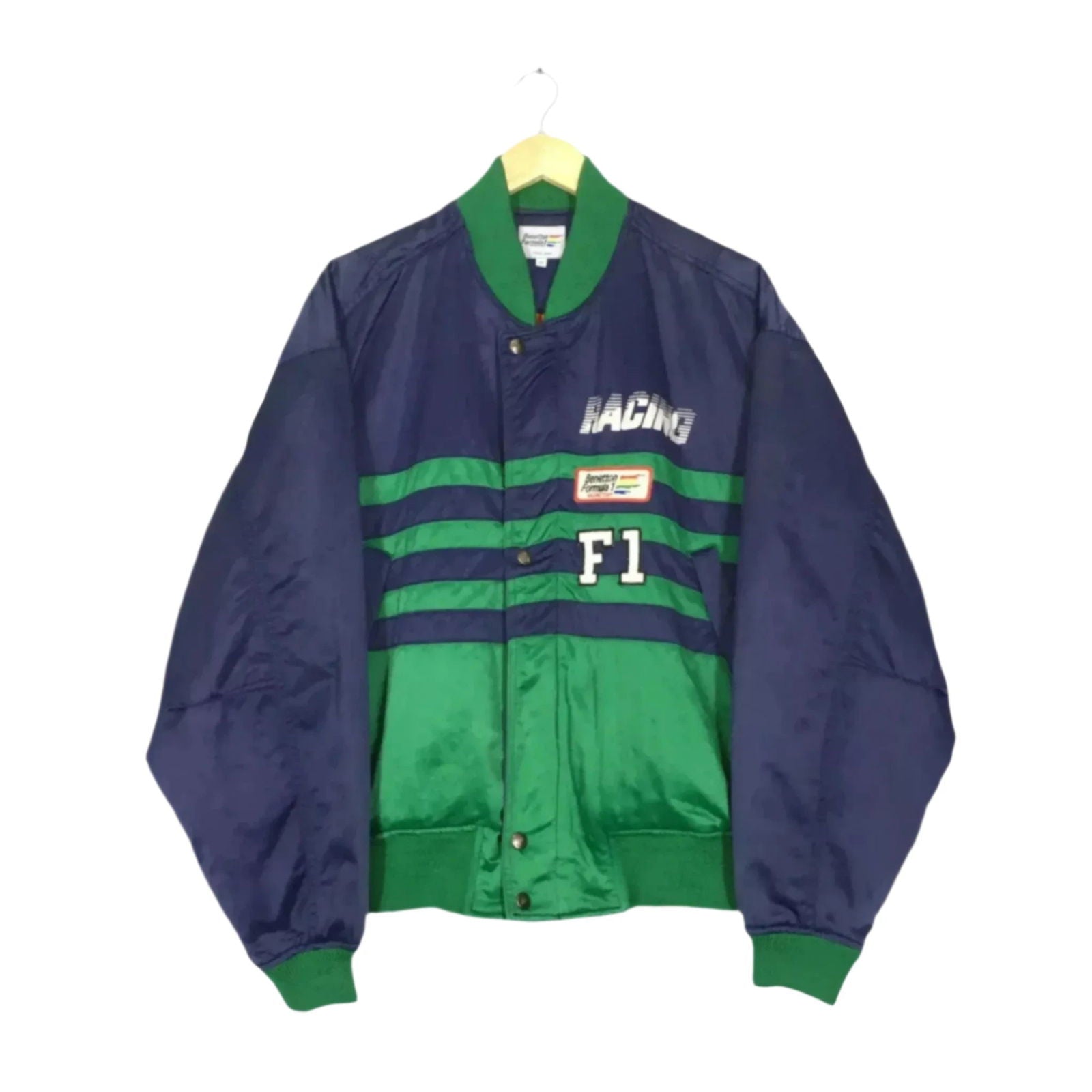 Benetton Vintage Formula 1 Team Embroidered Racing Jacket - Speedxcrafts