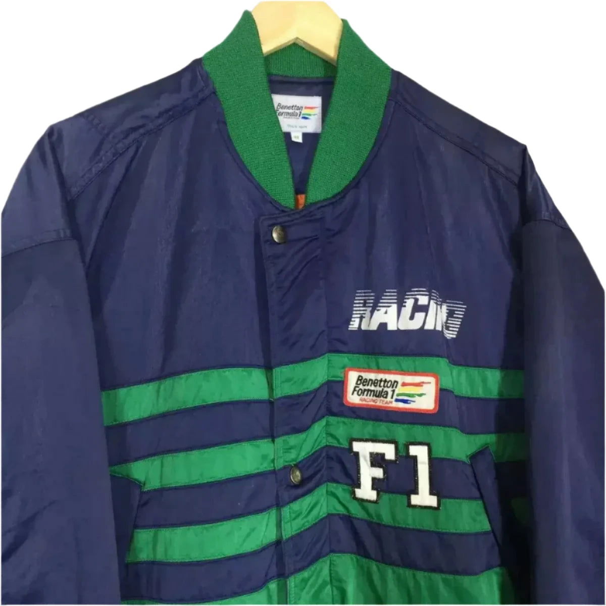 Benetton Vintage Formula 1 Team Embroidered Racing Jacket - Speedxcrafts