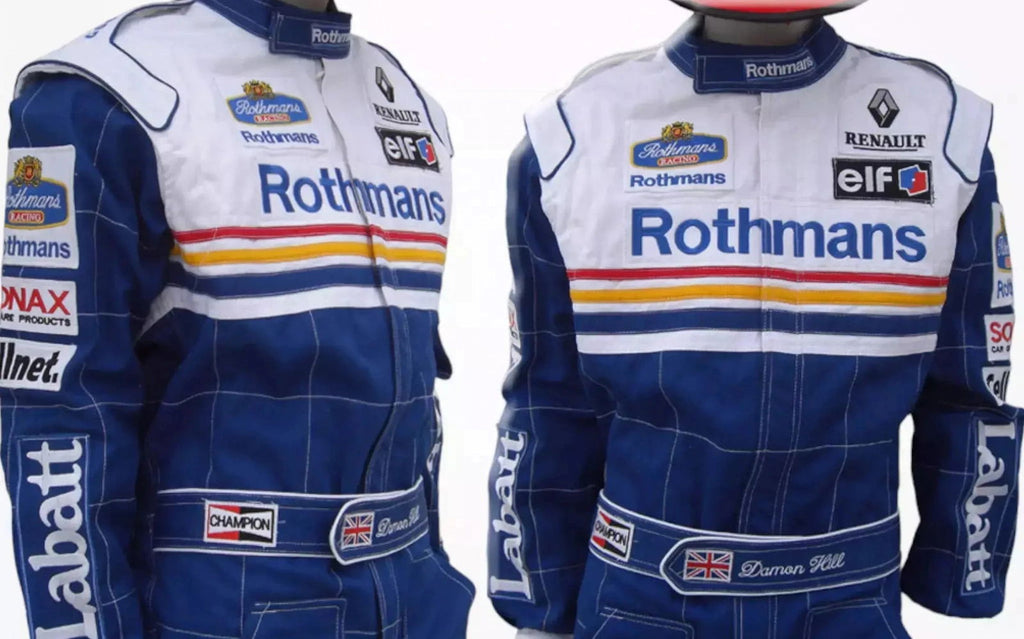Damon Hill 1997  Williams F1 Embroidered Racing Suit - Speedxcrafts