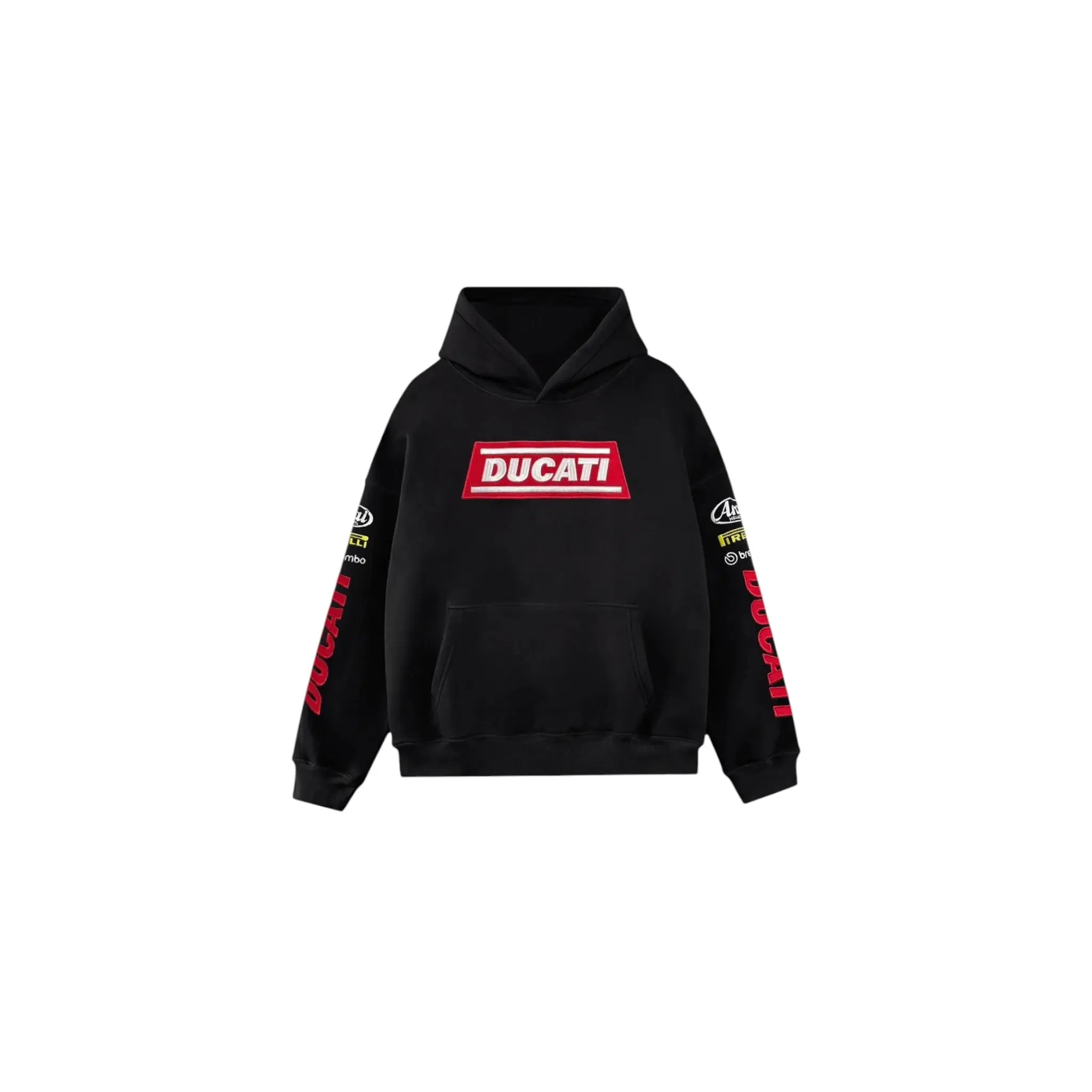Ducati Racing Heritage Oversized Hoodie – Vintage Black Edition Speedx Crafts