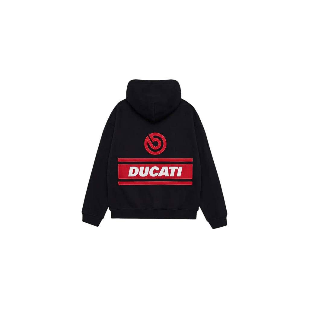 Ducati Racing Heritage Oversized Hoodie – Vintage Black Edition Speedx Crafts