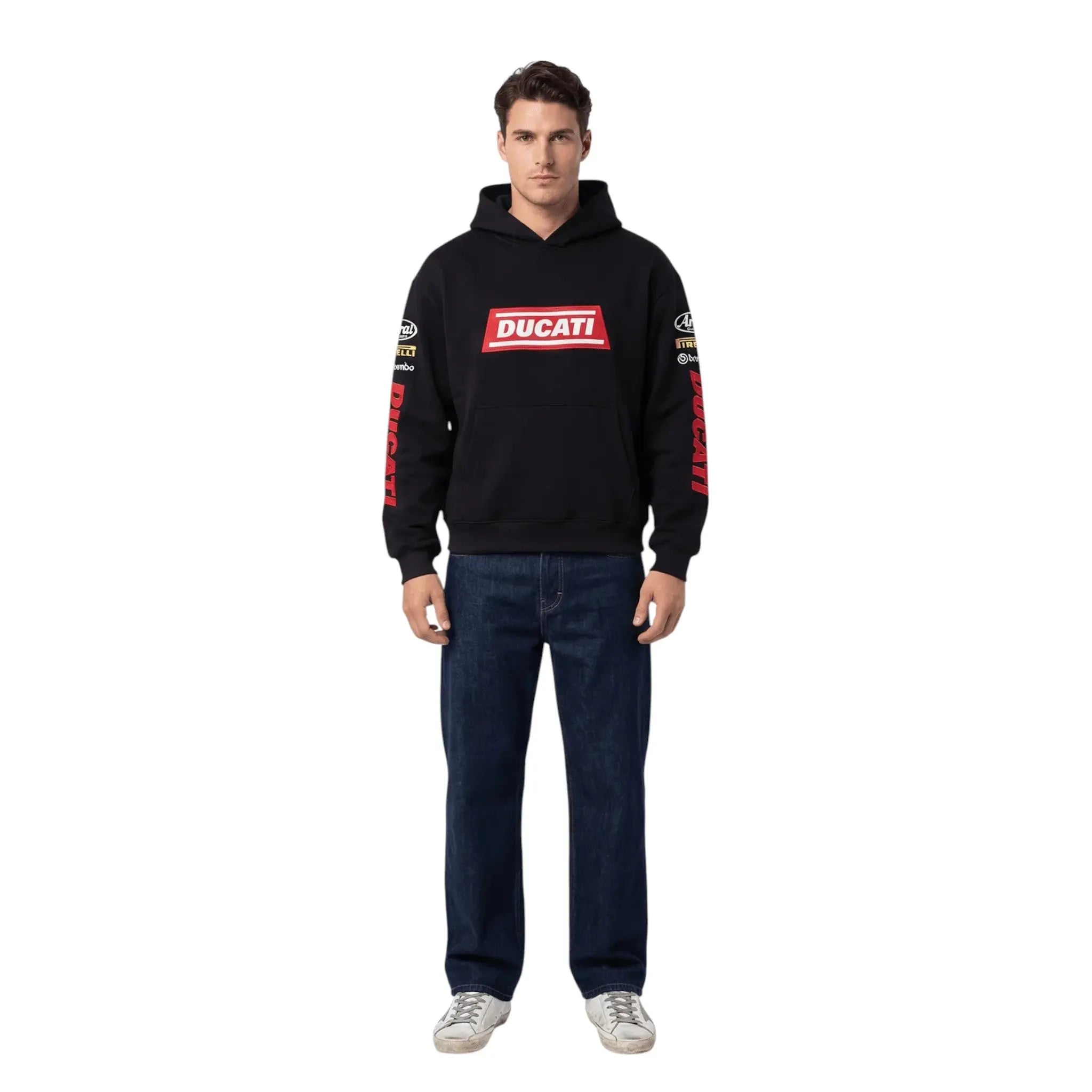 Ducati Racing Heritage Oversized Hoodie – Vintage Black Edition Speedx Crafts