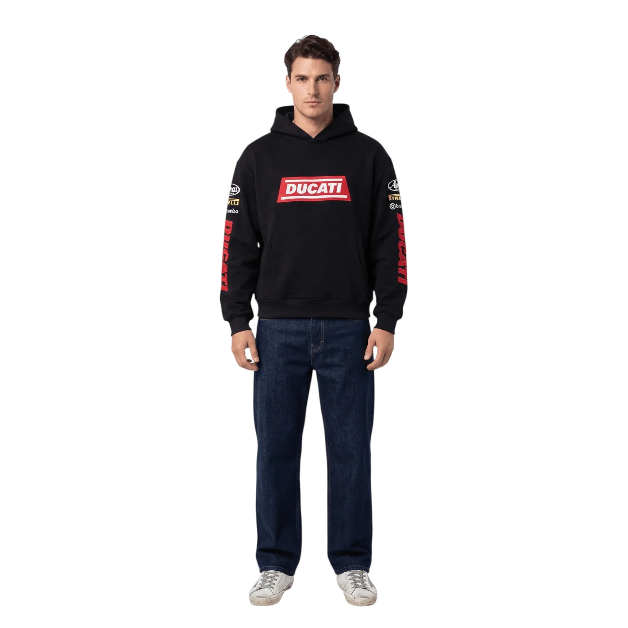 Ducati Racing Heritage Oversized Hoodie – Vintage Black Edition Speedx Crafts