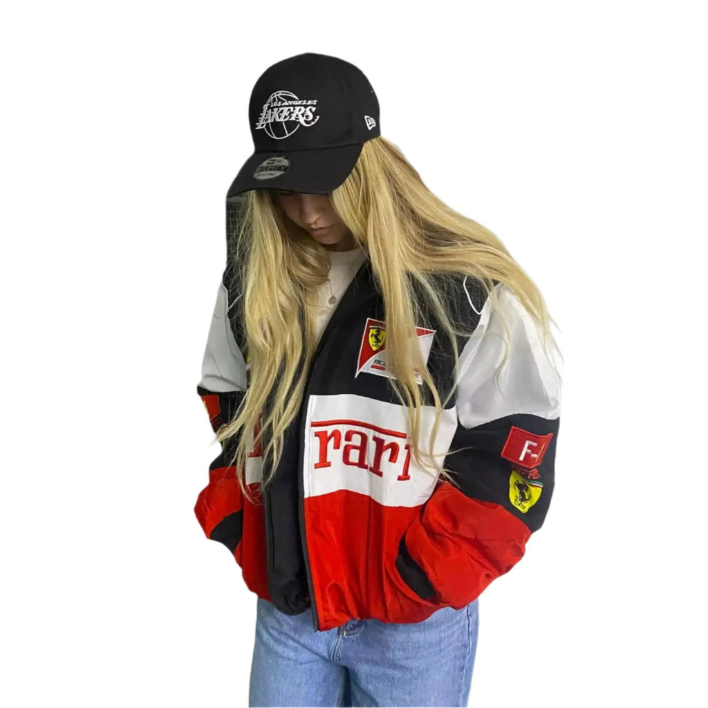 Embroidered F1 Ferrari Racing Jacket - Classic Motorsport Apparel - Speedxcrafts